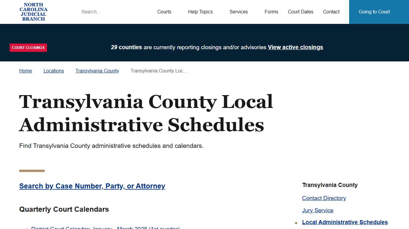Transylvania County Local Administrative Schedules North Carolina Judicial Branch