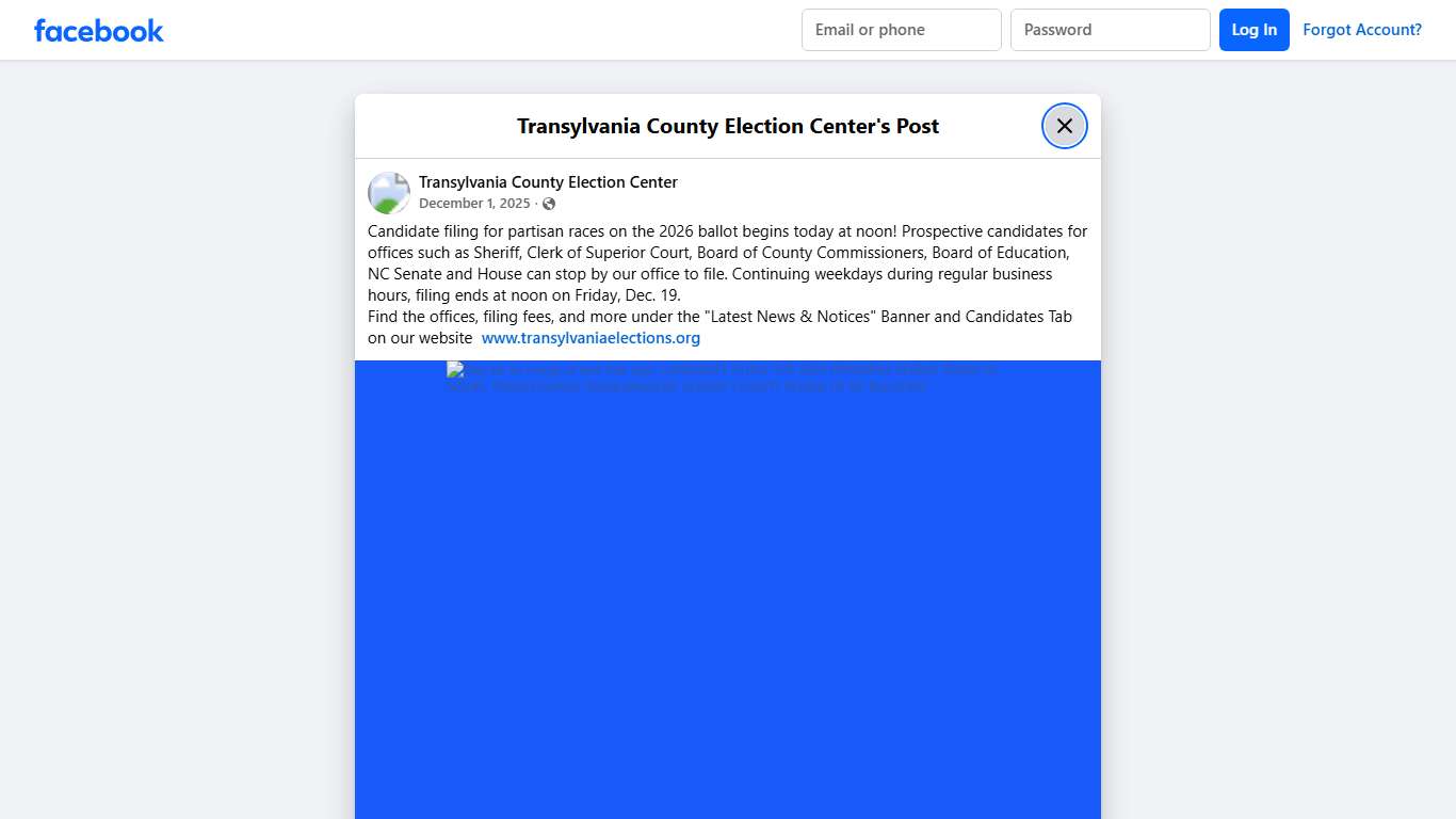 Candidate filing for... - Transylvania County Election Center Facebook